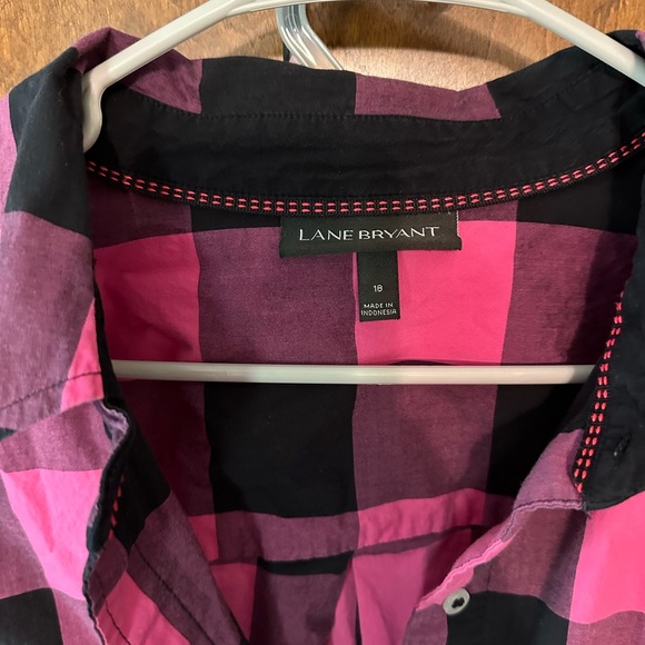 🌟 EUC-Lane Bryant Pink Black Buffalo Check- Sz 18 - Picture 3 of 7